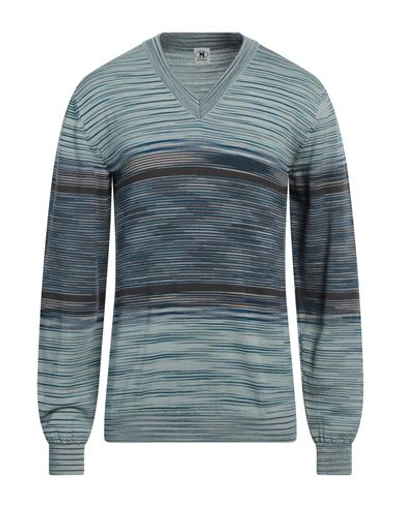 Shop M Missoni Man Sweater Sky Blue Size Xl Wool