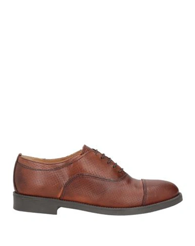 Shop Daniele Alessandrini Homme Man Lace-up Shoes Brown Size 8 Leather