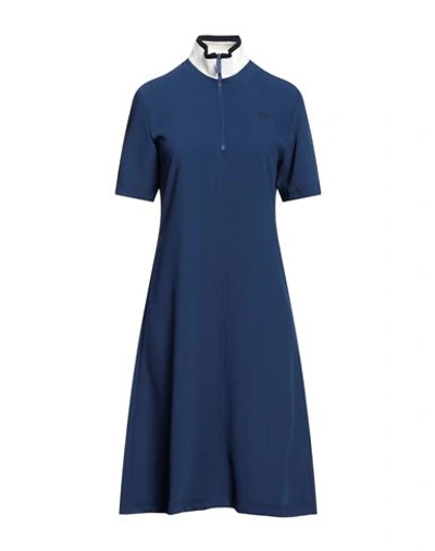 Shop Lacoste Woman Midi Dress Blue Size 4 Polyester