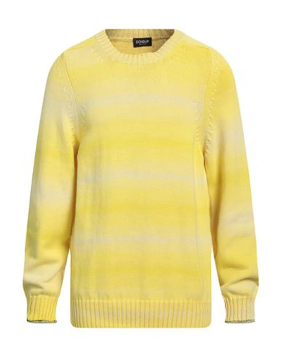 Shop Dondup Man Sweater Yellow Size 44 Cotton, Recycled Cotton