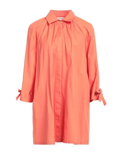 Shop Max Mara Woman Shirt Orange Size 10 Cotton