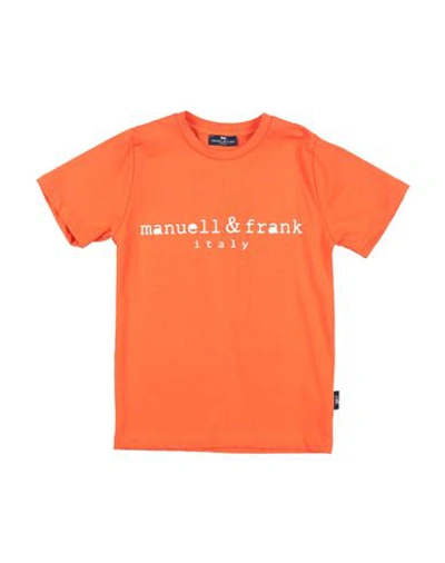 Shop Manuell & Frank Toddler Girl T-shirt Orange Size 5 Cotton, Elastane