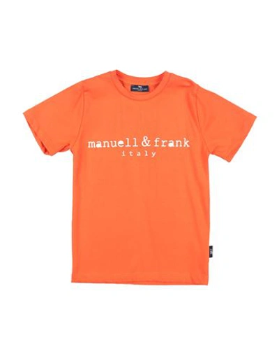 Manuell & Frank Toddler Girl T-shirt Orange Size 5 Cotton, Elastane In Orange