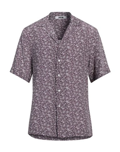Shop Grifoni Man Shirt Purple Size 18 Cotton, Polyamide, Elastane