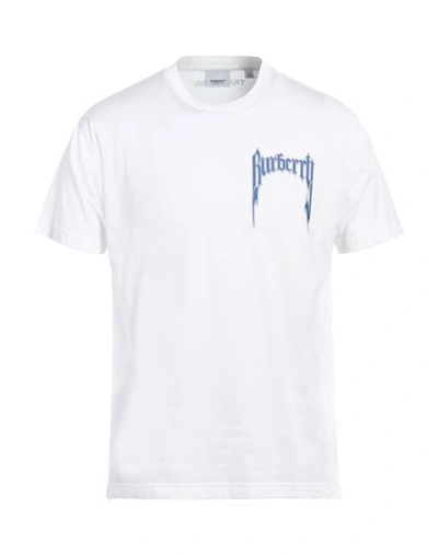 Shop Burberry Man T-shirt White Size S Cotton, Elastane