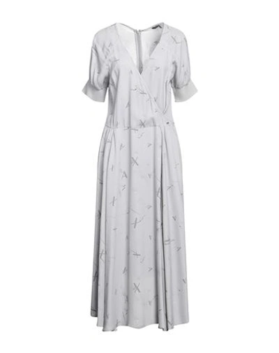 Shop Armani Exchange Woman Midi Dress Grey Size 12 Viscose