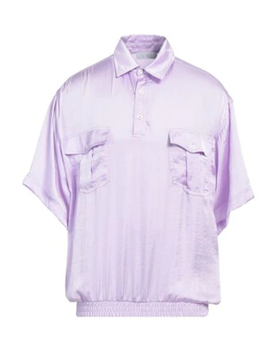 Shop C.9.3 Man Shirt Lilac Size M Polyester In Purple