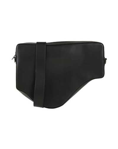 Shop Mm6 Maison Margiela Woman Cross-body Bag Black Size - Cow Leather, Zinc, Aluminum, Ramie