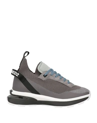 Shop Dsquared2 Man Sneakers Grey Size 6 Textile Fibers