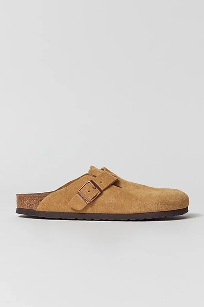 Birkenstock Beige Narrow Boston Soft Footbed Slip-on Loafers In Brown