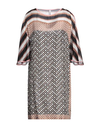 Shop Pianurastudio Woman Mini Dress Light Brown Size 8 Polyester, Silk In Beige