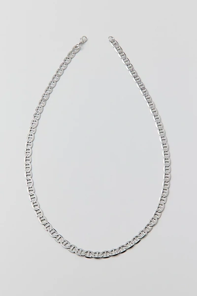 Shop Urban Outfitters Flat Mariner Chain Stainless Steel Necklace In Silver, Men's At