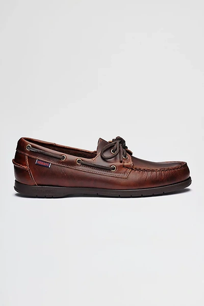 Sebago Docksides Portland Waxed Boat Shoes In Burgundy