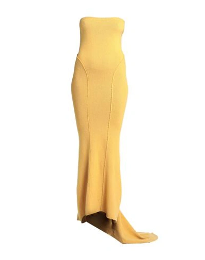 Shop Rick Owens Woman Maxi Dress Yellow Size S Cashmere, Elastane, Wool
