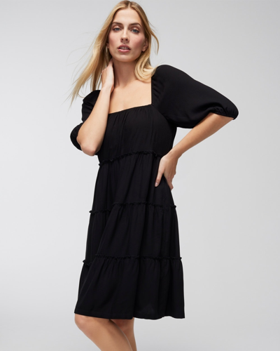 Shop Soma Women's Woven Tiered Short Bra Dress In Black Size Xl |
