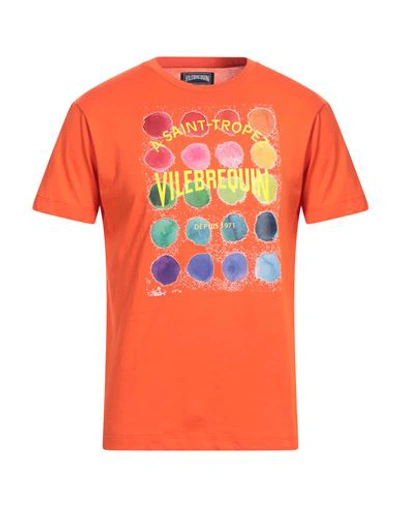 Shop Vilebrequin Man T-shirt Orange Size Xxl Cotton