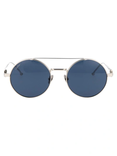 Shop Cartier Sunglasses In 002 Silver Silver Light Blue