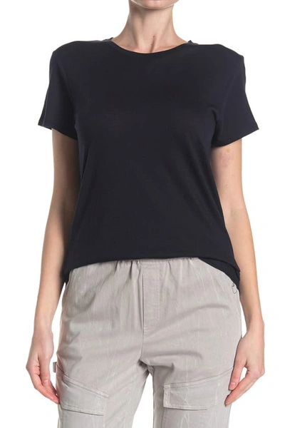 Vince Short Sleeve Shirttail Crewneck Tee In Coastal Blue