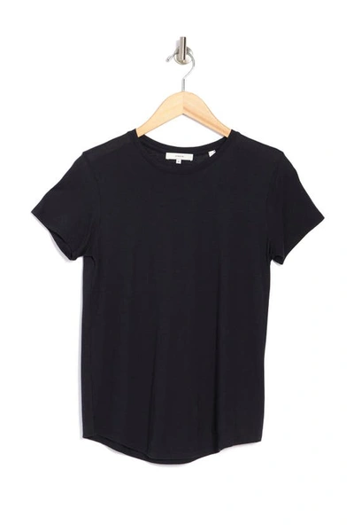 Vince Short Sleeve Shirttail Crewneck Tee In Coastal Blue