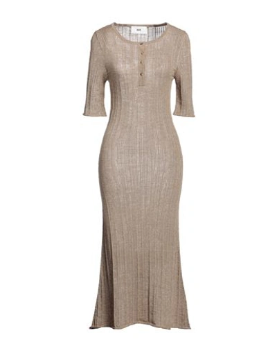 Shop Solotre Woman Maxi Dress Sand Size 1 Cotton, Linen, Polyamide In Beige
