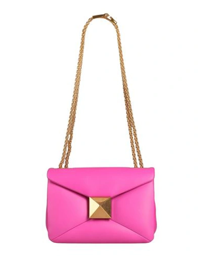 Shop Valentino Garavani Woman Shoulder Bag Fuchsia Size - Soft Leather In Pink