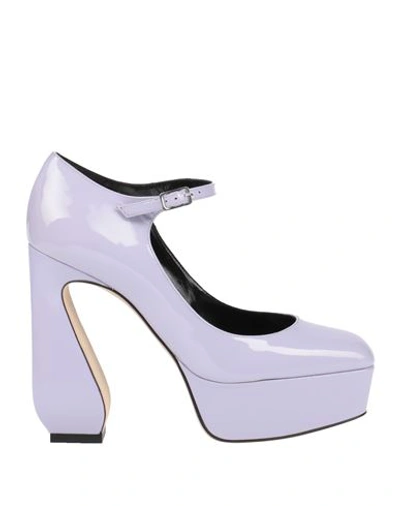 Shop Si Rossi By Sergio Rossi Woman Pumps Lilac Size 8 Leather In Purple