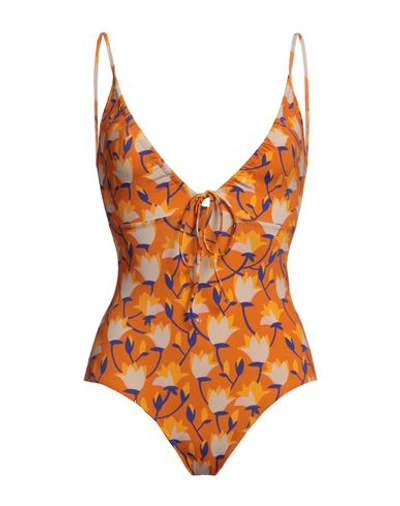 Shop Siyu Woman One-piece Swimsuit Orange Size 8 Polyamide, Elastane