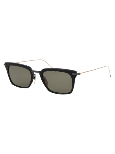Shop Thom Browne Sunglasses In 01 Black - Black Iron - White Gold Temples W/ G-15