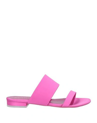 Shop Mariæn Woman Sandals Fuchsia Size 10 Textile Fibers In Pink