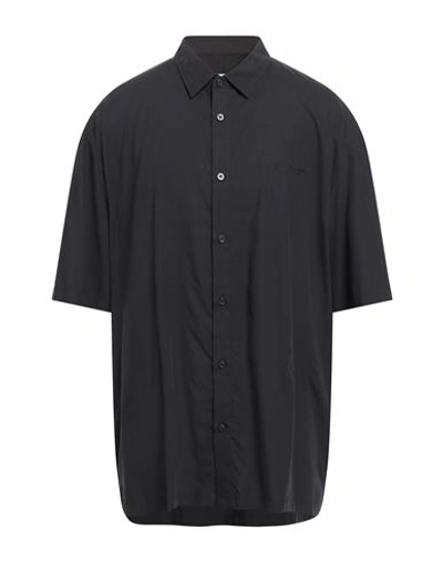 Armani Exchange Man Shirt Black Size L Viscose, Lyocell In Black