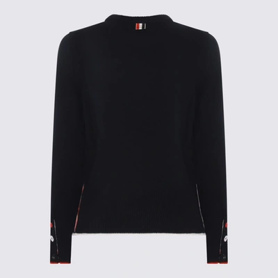 Shop Thom Browne Navy Wool Knitwear In Blue