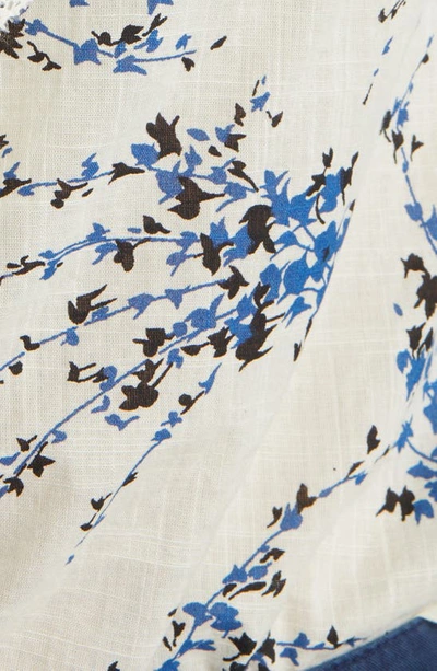 The Great Floral-print Short-sleeve Blouse In Ivory/ Blue Jasmine Floral