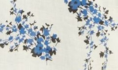 The Great Floral-print Short-sleeve Blouse In Ivory/ Blue Jasmine Floral