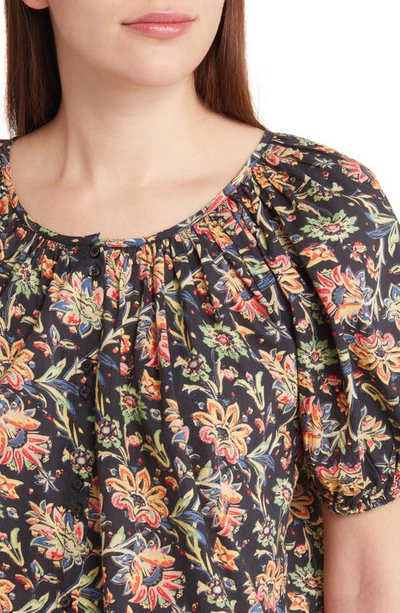Shop The Great The Porch Floral Print Top In Black Paisley Floral