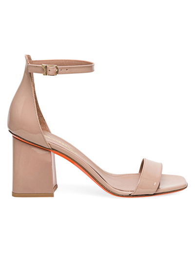 Shop Santoni Women's Calyps 75mm Patent Leather Sandals In Pink