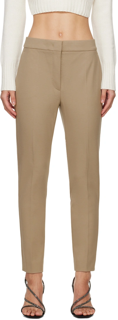 Shop Max Mara Beige Pegno Trousers In 55 Sand