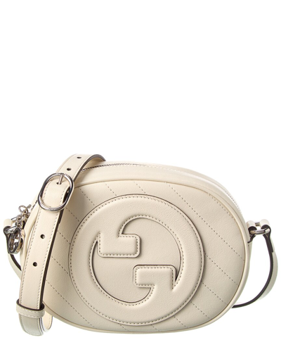 Shop Gucci Blondie Mini Leather Shoulder Bag In White