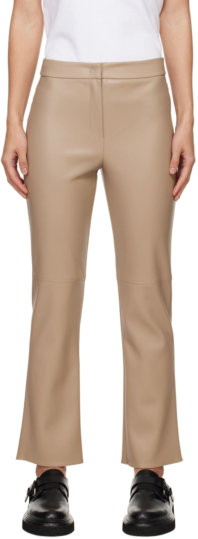 Shop Max Mara Beige Sublime Faux-leather Trousers In 001 Beige