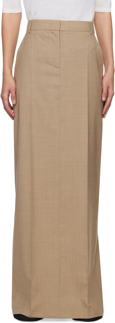 Shop Max Mara Beige Circeo Maxi Skirt In 5 Sand