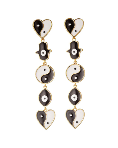 Eye Candy La Parisa Hamsa & Yin Yang Drop Earrings
