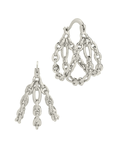 Shop Sterling Forever Rhodium Plated Tenly Hoops