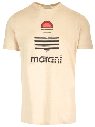 Shop Isabel Marant Karman T-shirt In Beige