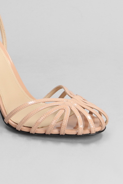Shop Alevì Ally 095 Sandals In Powder Patent Leather