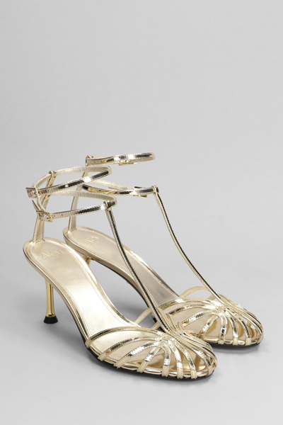 Shop Alevì Jessie 075 Sandals In Gold Leather