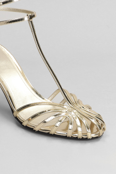Shop Alevì Jessie 075 Sandals In Gold Leather