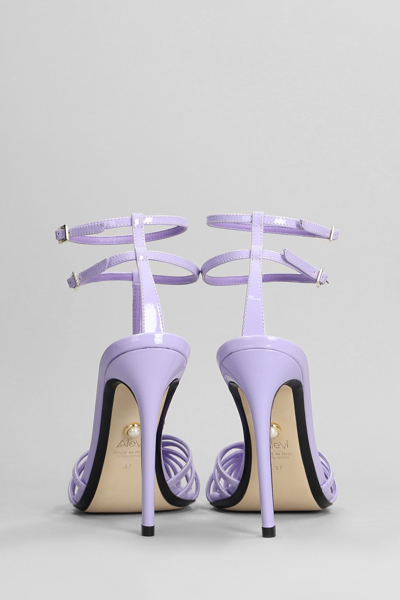Shop Alevì Stella 110 Sandals In Viola Patent Leather