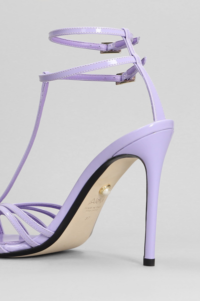 Shop Alevì Stella 110 Sandals In Viola Patent Leather