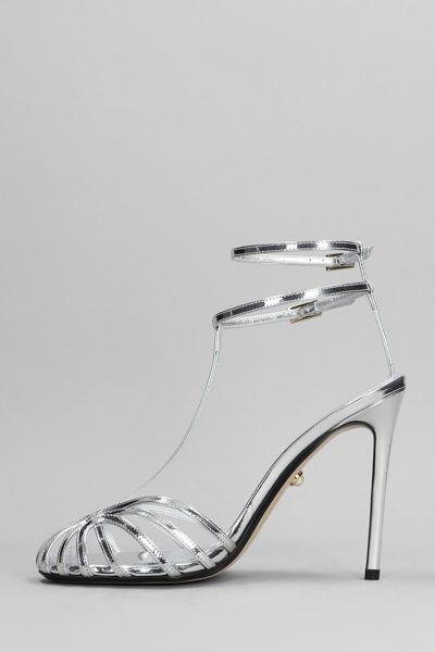 Shop Alevì Stella 110 Sandals In Silver Leather