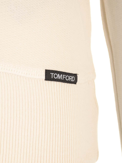 Shop Tom Ford Lightweight Jersey Sweatshirt In White