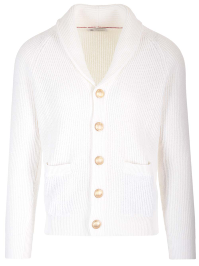 Shop Brunello Cucinelli Malfil? Cotton Cardigan In White
